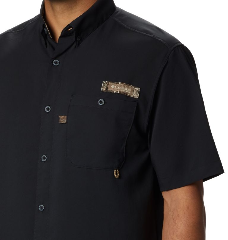 Men's PHG Bucktail Short Sleeve Woven Shirt, Color: Black, RT Edge, image 4