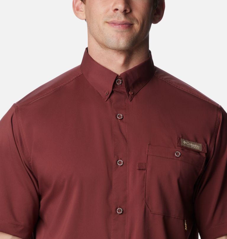 Thumbnail: Men's PHG Bucktail Short Sleeve Woven Shirt, Color: Red Rocks, RT Edge, image 4