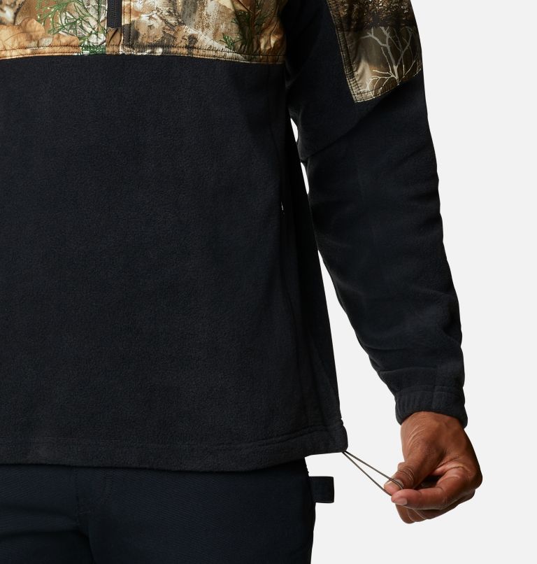 Thumbnail: Men’s PHG Fleece Overlay 1/4 Zip Pullover, Color: Black, RT Edge, image 6