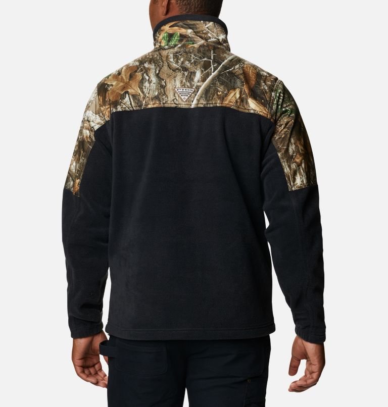 Thumbnail: Men’s PHG Fleece Overlay 1/4 Zip Pullover, Color: Black, RT Edge, image 2