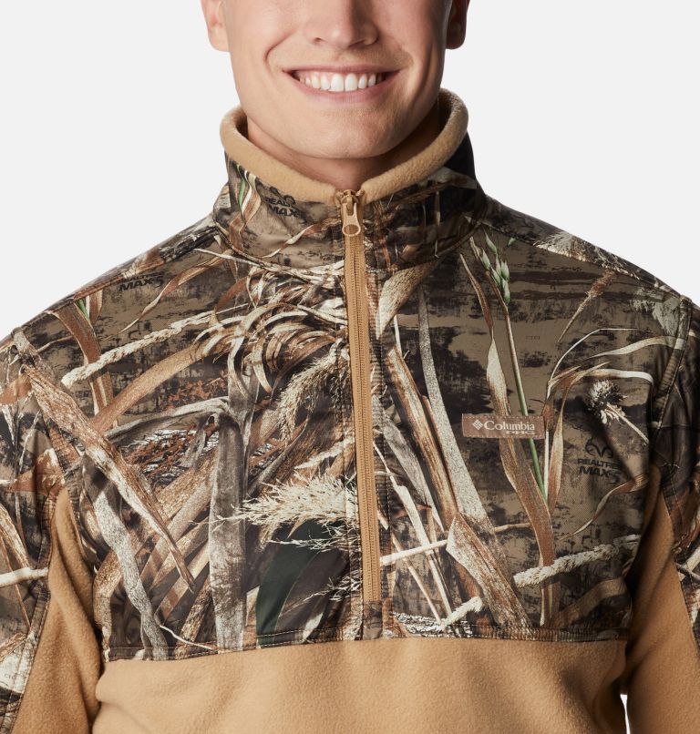 Thumbnail: Men’s PHG Fleece Overlay 1/4 Zip Pullover, Color: Sahara, RT Max5, image 4