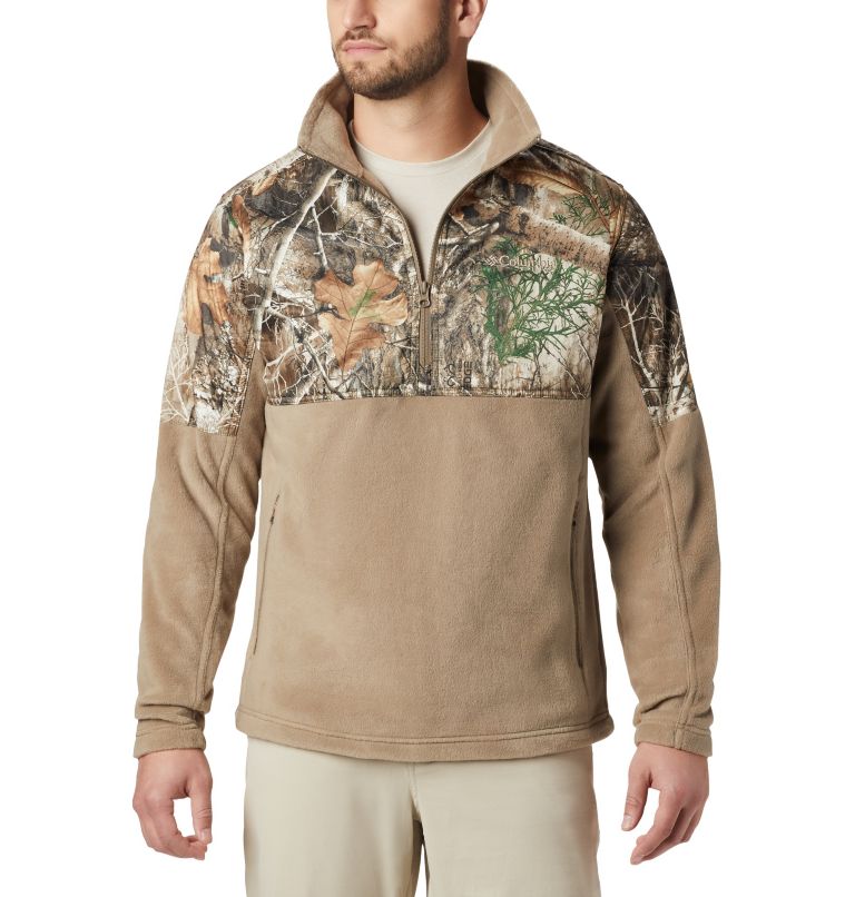Men’s PHG Fleece Overlay 1/4 Zip Pullover, Color: Flax, RT Edge, image 1