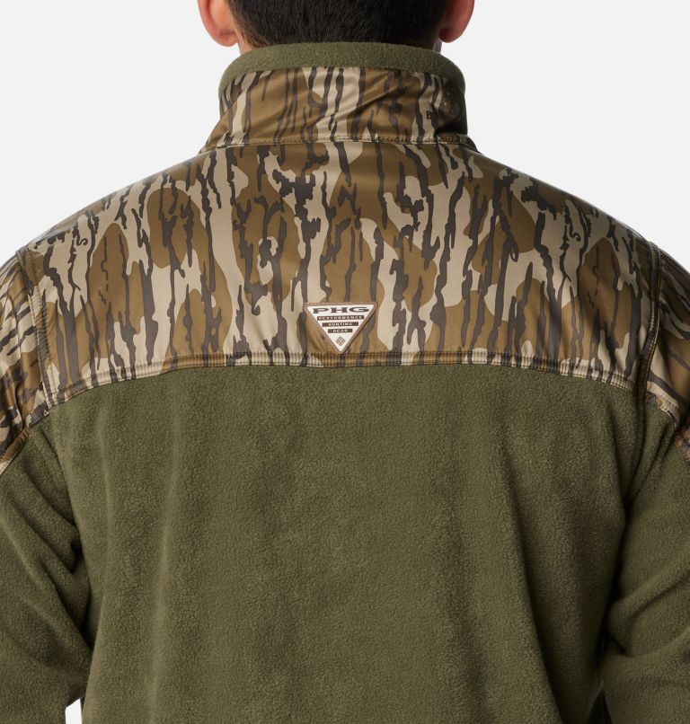 Thumbnail: Men’s PHG Fleece Overlay 1/4 Zip Pullover, Color: Surplus Green, MO Bottomland, image 5