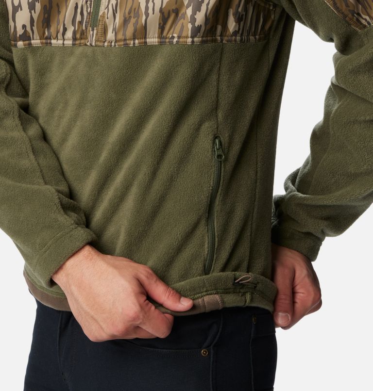 Thumbnail: Men’s PHG Fleece Overlay 1/4 Zip Pullover, Color: Surplus Green, MO Bottomland, image 6