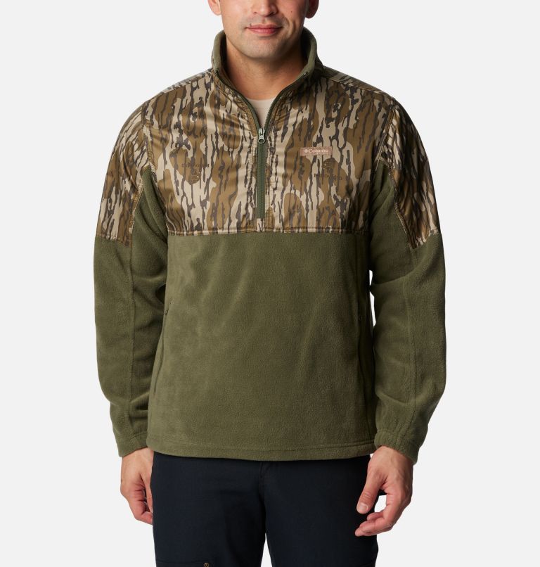 Men’s PHG Fleece Overlay 1/4 Zip Pullover, Color: Surplus Green, MO Bottomland, image 1