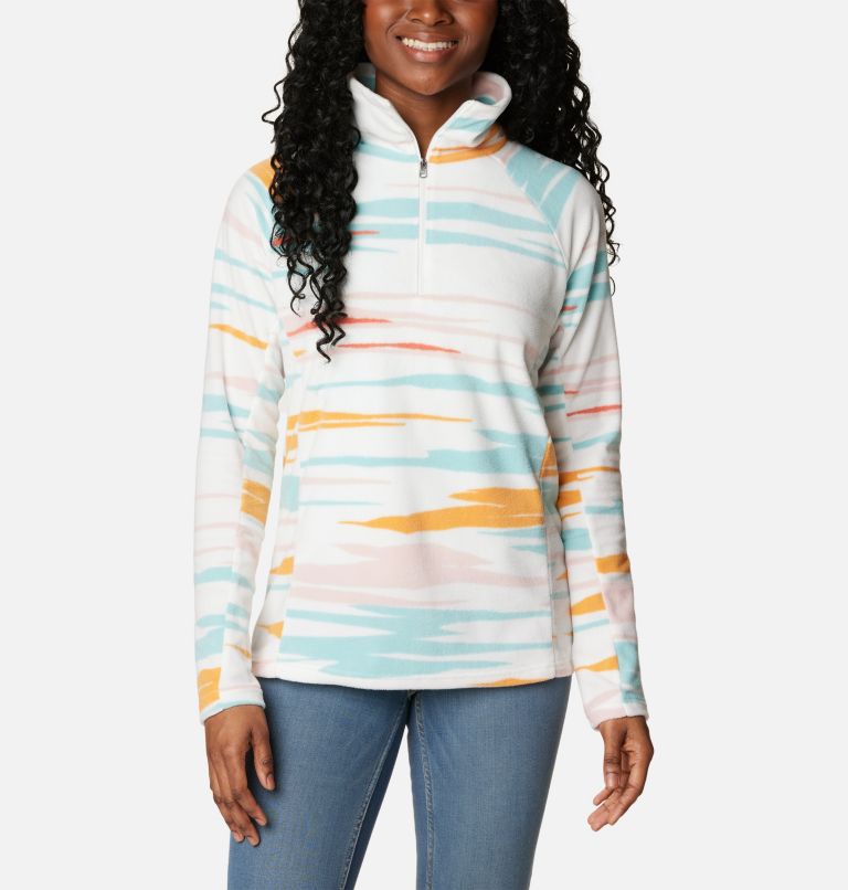 Women’s Glacial IV Print Half Zip Pullover, Color: Sea Salt Skyscape, image 1
