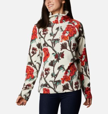 Polaire Glacial&trade; IV 1/2 Zip Femme - Imprim&eacute; &Agrave; Motif Glacial&trade; IV Print 1/2 Zip | 016 | XS, Chalk Botanical, front