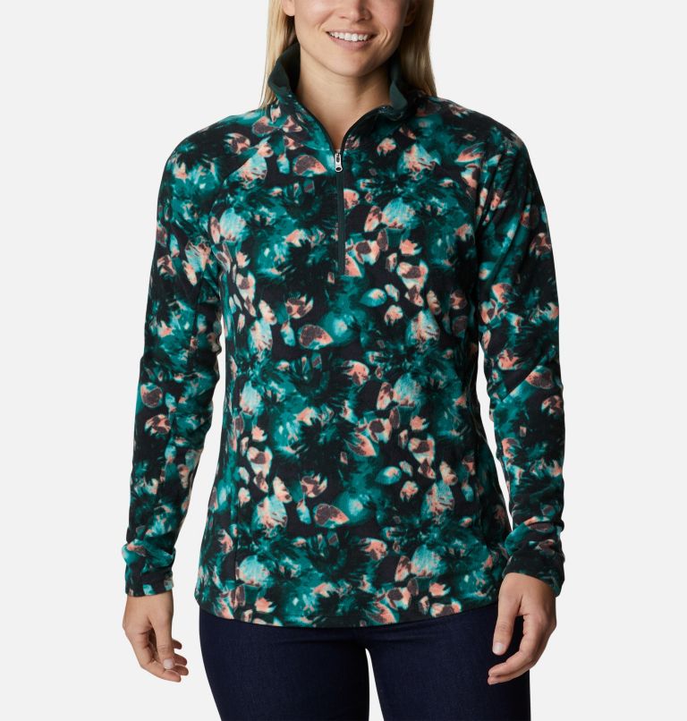 Thumbnail: Women’s Glacial IV Print Half Zip Pullover, Color: Spruce Solarized Print, image 1