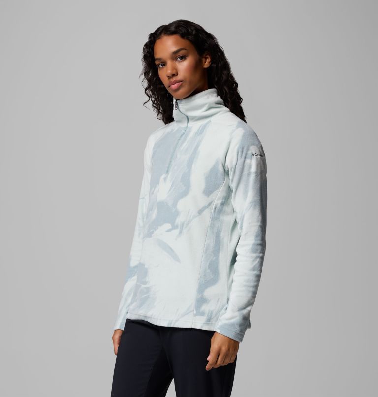 Polaire Demi-Zip à Imprimé Glacial IV Femme, Color: Crushed Blue Snowflight Tonal, image 4