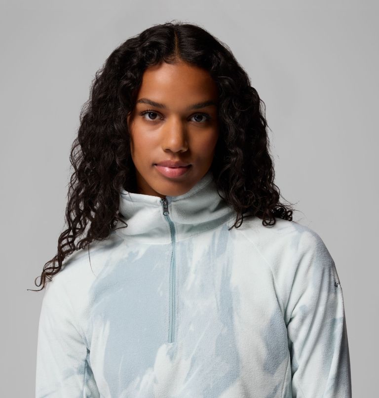 Polaire Demi-Zip à Imprimé Glacial IV Femme, Color: Crushed Blue Snowflight Tonal, image 5