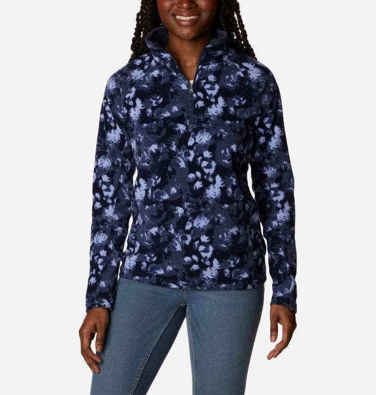 Thumbnail: Women’s Glacial IV Print Half Zip Pullover, Color: Nocturnal Solarized Print, image 1