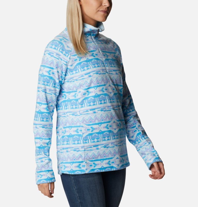Women’s Glacial IV Print Half Zip Pullover, Color: Serenity 80s Stripe Print, image 5