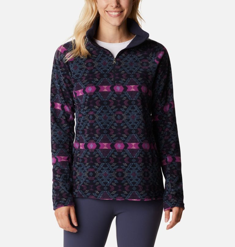 Columbia Women's Glacial IV Print 1/2 Zip - Black Polarize - XL