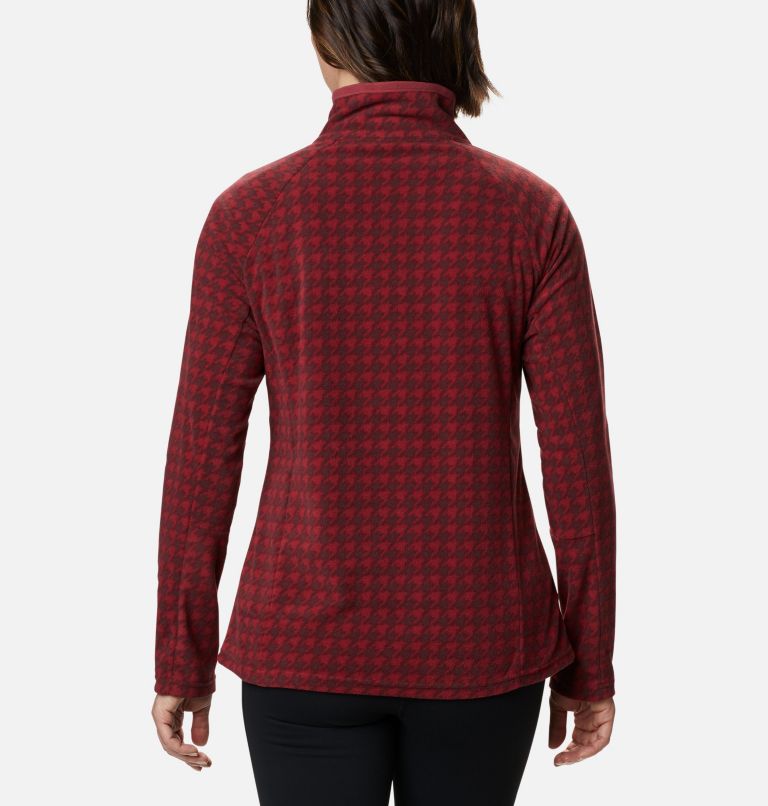 Women’s Glacial IV Print Half Zip Pullover, Color: Marsala Red Houndstooth