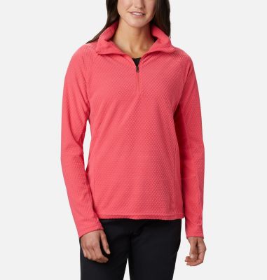 Polaire Glacial&trade; IV 1/2 Zip Femme - Imprim&eacute; &Agrave; Motif Glacial&trade; IV Print 1/2 Zip | 016 | XS, Bright Geranium Quilt Pattern, front