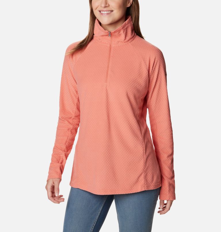 Women's Glacial IV 1/2 Zip - Patterned Print , Color: Faded Peach Quilt Pattern, image 5