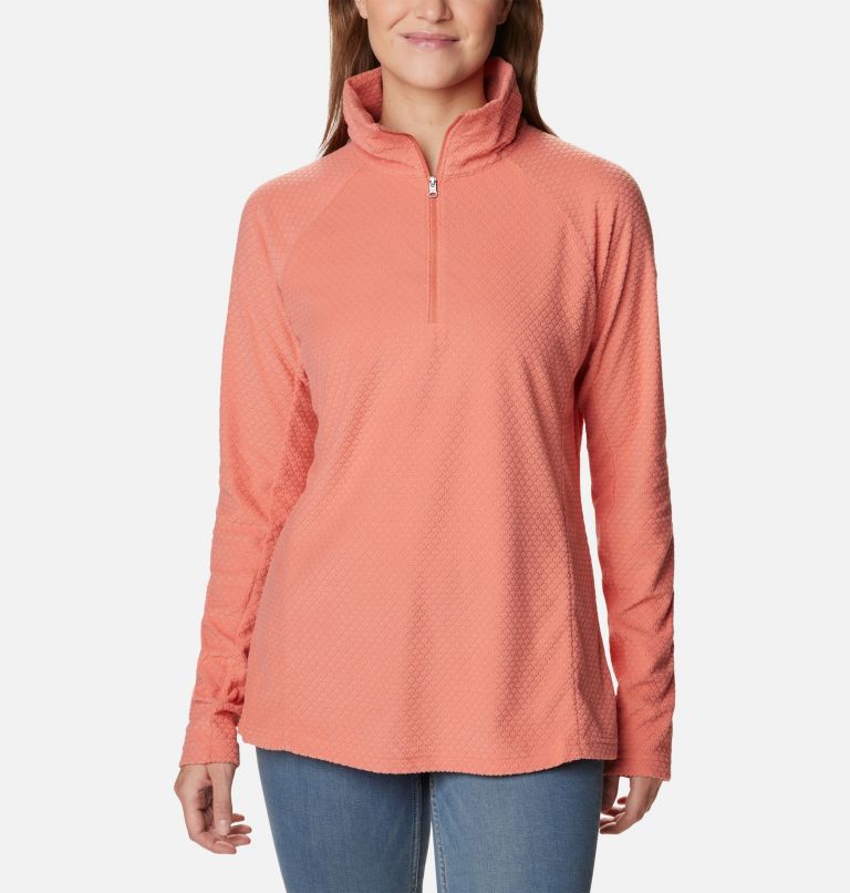 Women's Glacial IV 1/2 Zip - Patterned Print , Color: Faded Peach Quilt Pattern, image 1