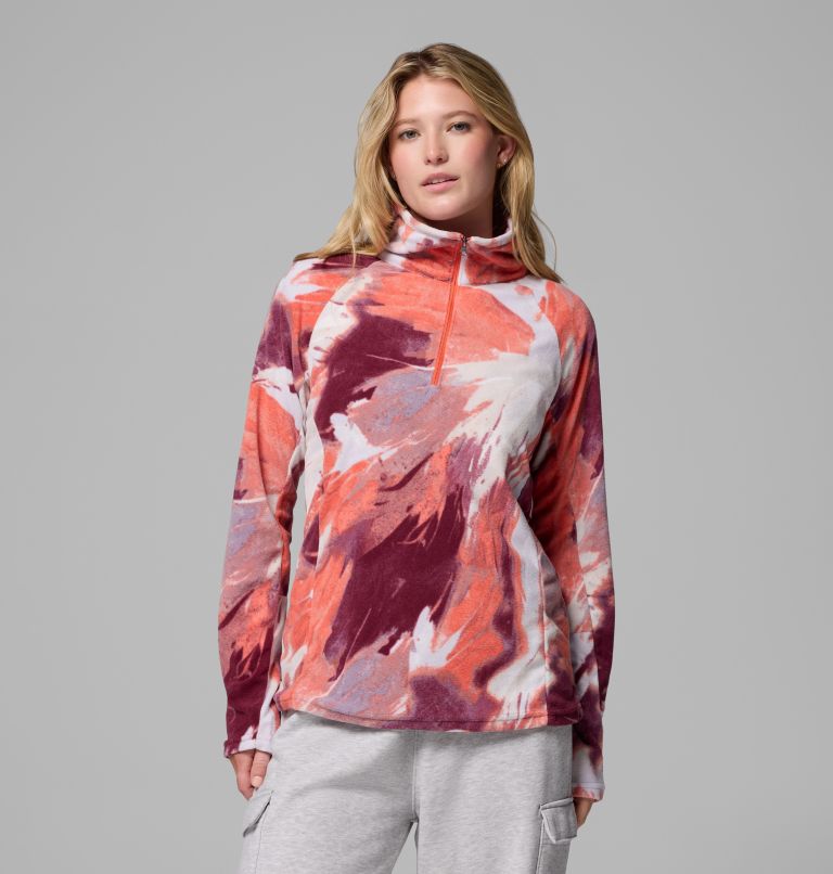 Women’s Glacial IV Print Half Zip Pullover, Color: Zing Snowflight, image 1