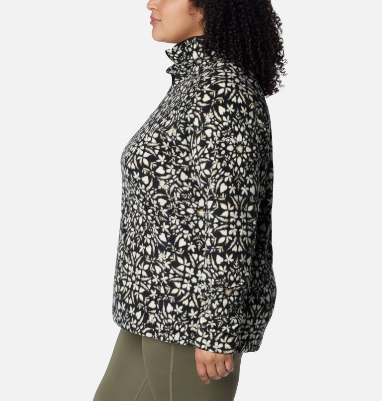 Columbia Women's Glacial IV Print Half Zip Pullover - Black Quilt Pattern