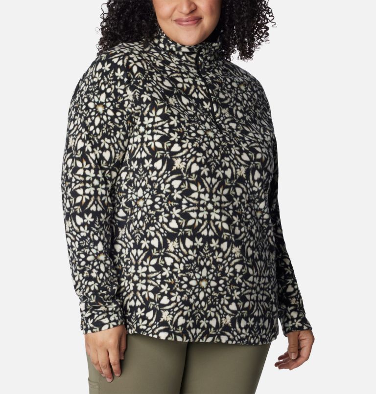 Thumbnail: Women’s Glacial IV Print Half Zip Pullover - Plus Size, Color: Black Polarize, image 5