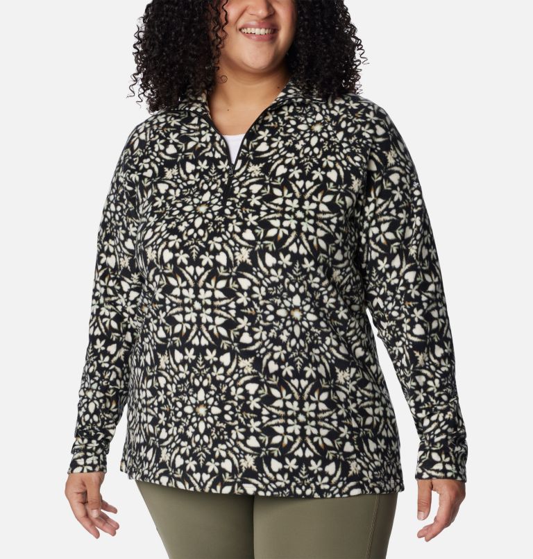 Women’s Glacial IV Print Half Zip Pullover - Plus Size, Color: Black Polarize, image 1
