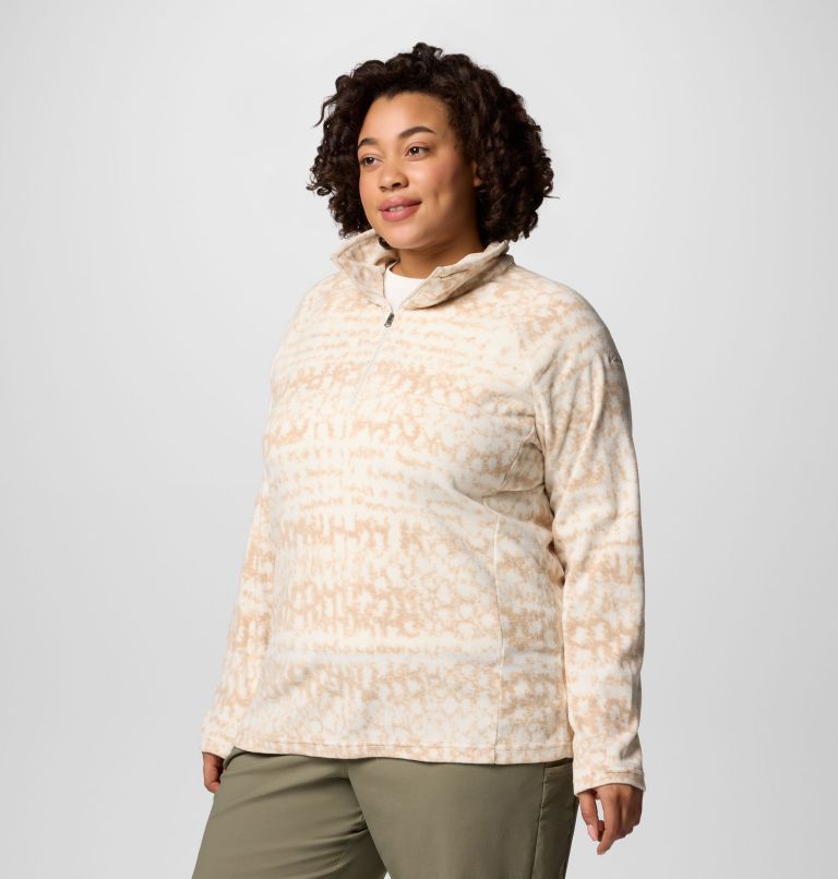 Women's Glacial IV Print Half Zip Pullover - Plus Size, Color: Chalk Stippled Stripe, image 3