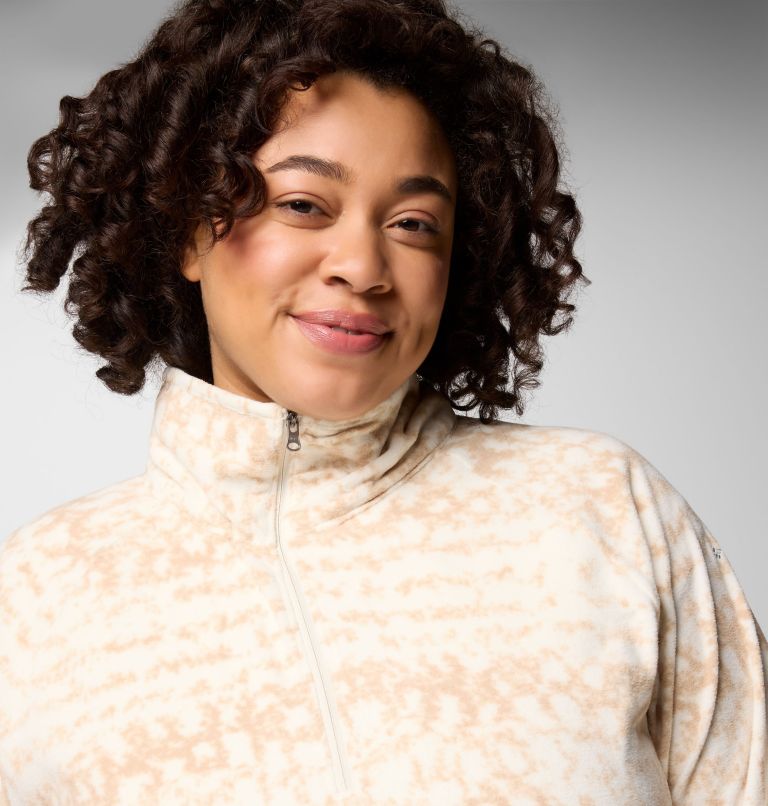 Women's Glacial IV Print Half Zip Pullover - Plus Size, Color: Chalk Stippled Stripe, image 4