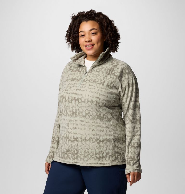 Women's Glacial IV Print Half Zip Pullover - Plus Size, Color: Safari Stippled Stripe, image 3