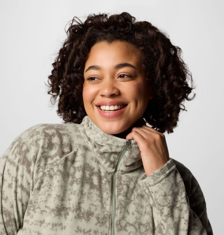 Women's Glacial IV Print Half Zip Pullover - Plus Size, Color: Safari Stippled Stripe, image 4