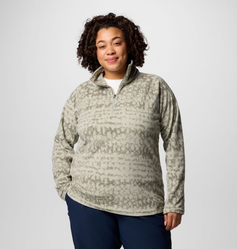 Women's Glacial IV Print Half Zip Pullover - Plus Size, Color: Safari Stippled Stripe, image 1