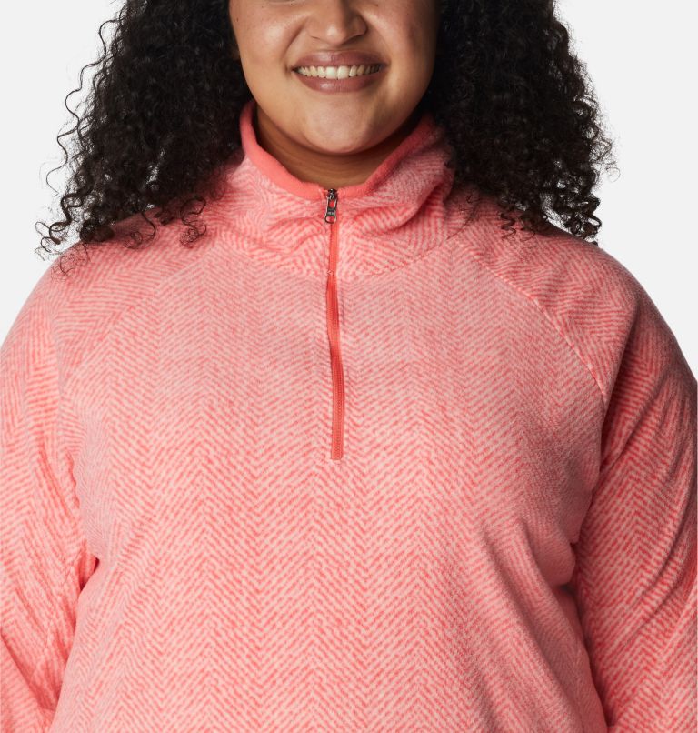 Women’s Glacial IV Print Half Zip Pullover - Plus Size, Color: Blush Pink Herringbone Print, image 4