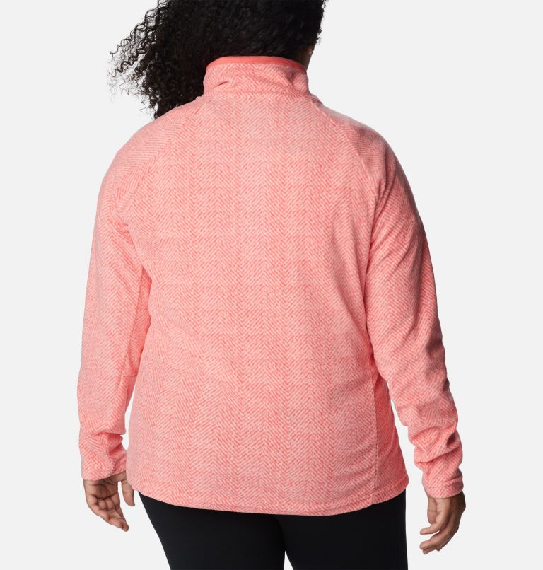 Thumbnail: Women’s Glacial IV Print Half Zip Pullover - Plus Size, Color: Blush Pink Herringbone Print, image 2