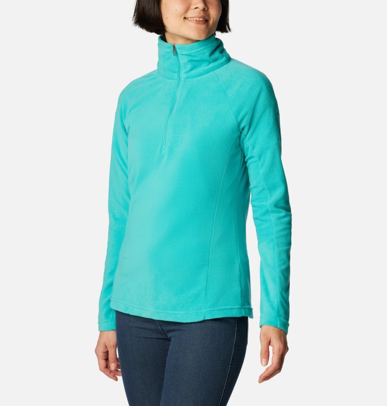 Women’s Glacial IV Half Zip Fleece, Color: Bright Aqua, image 5