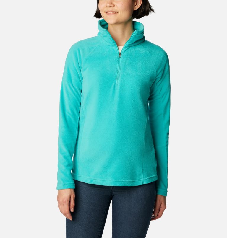 Women’s Glacial IV Half Zip Fleece, Color: Bright Aqua, image 1