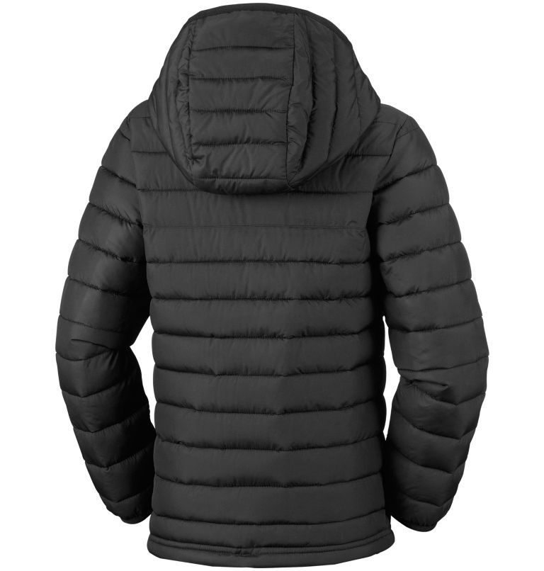 Powder Lite Boys Hooded Insulated Jacket, Color: Black, image 2