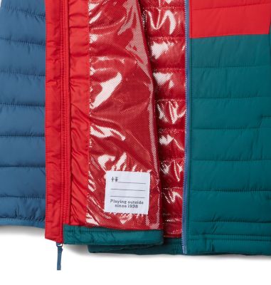 Powder Lite&trade; Boys Hooded Jacket Powder Lite&trade; Boys Hooded Jacket | 011 | XS, Pine Green, Mountain Red, Blue Heron, a1