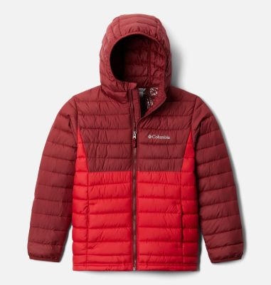 Powder Lite&trade; Boys Hooded Jacket Powder Lite&trade; Boys Hooded Jacket | 011 | XS, Mountain Red, Red Jasper, front