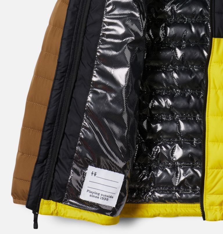 Thumbnail: Powder Lite Boys Hooded Insulated Jacket, Color: Laser Lemon, Black, Delta, image 3