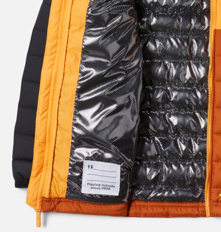 Powder Lite Boys Hooded Insulated Jacket, Color: Warm Copper, Mango, Black, image 3