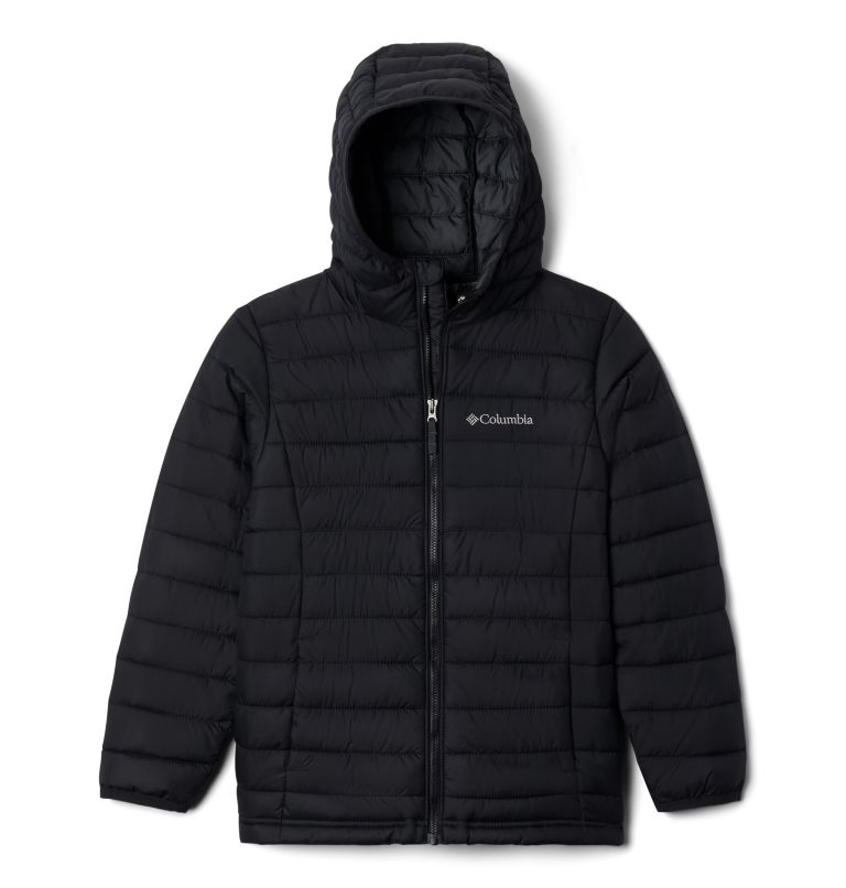 Boys’ Powder Lite Hooded Jacket, Color: Black