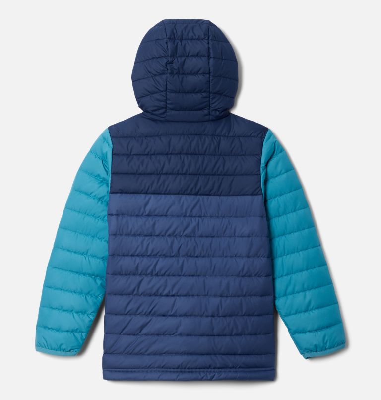 Boys’ Powder Lite Hooded Jacket, Color: Dark Mountain, Collegiate Navy, Shasta, image 2