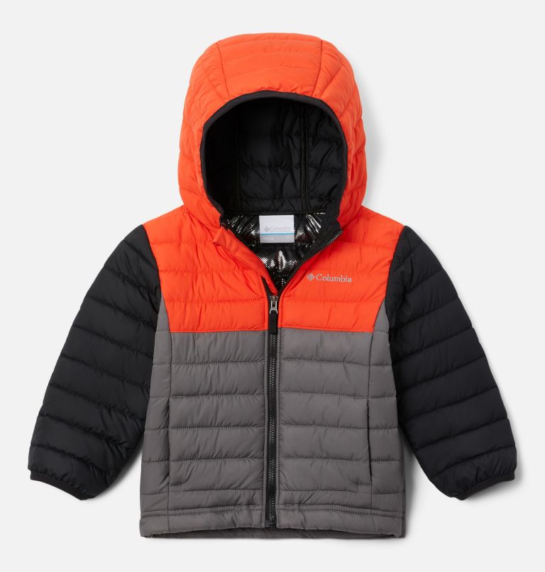 Boys' Toddler Powder Lite Hooded Jacket, Color: City Grey, Red Quartz, Black, image 1