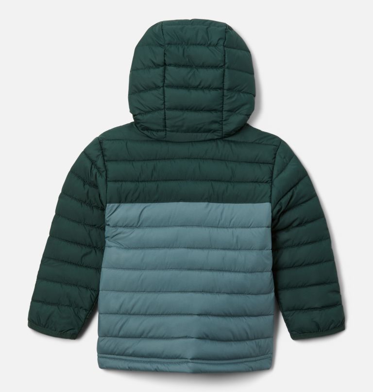 Boys' Toddler Powder Lite Hooded Jacket, Color: Metal, Spruce, image 2