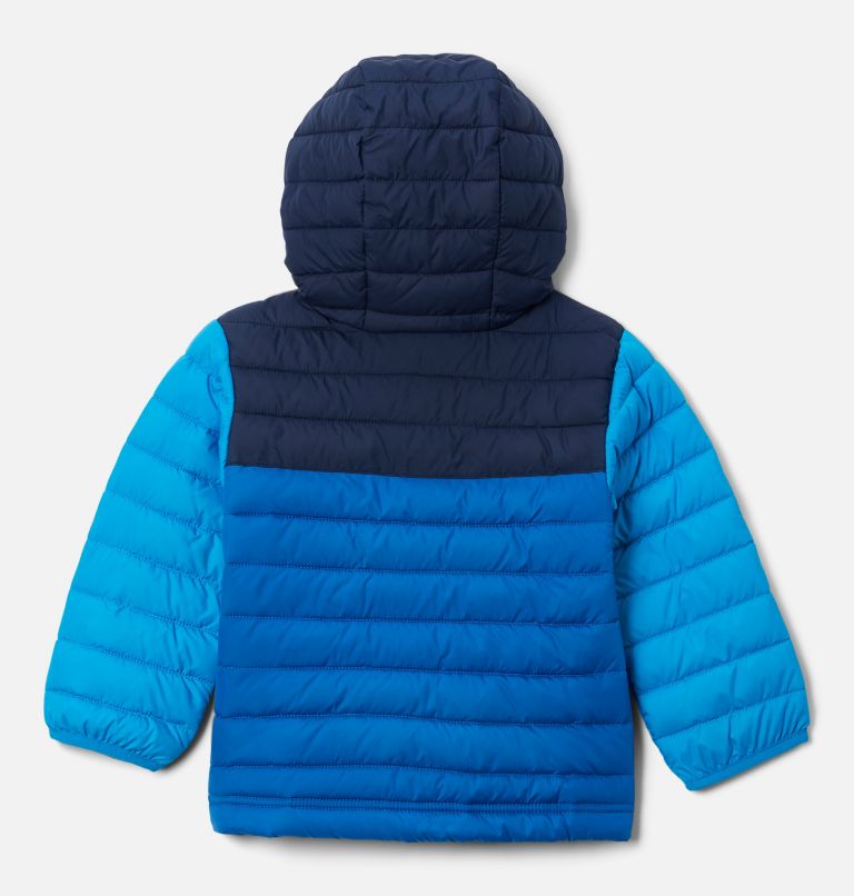 Thumbnail: Boys' Toddler Powder Lite Hooded Jacket, Color: Bright Indigo, Coll Navy, Compass Blue, image 2