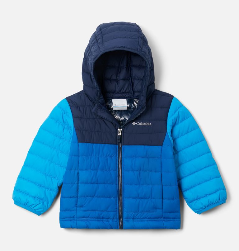Boys' Toddler Powder Lite Hooded Jacket, Color: Bright Indigo, Coll Navy, Compass Blue, image 1