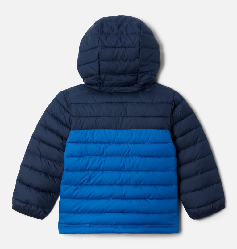 Boys' Toddler Powder Lite Hooded Jacket, Color: Bright Indigo, Coll Navy, Laser Lemon, image 2