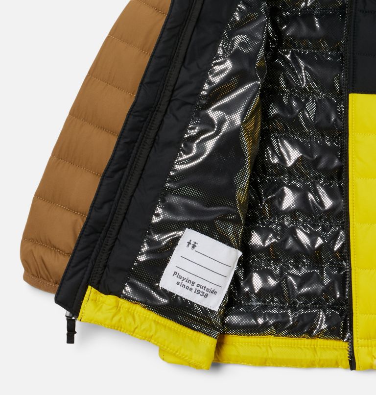 Powder Lite Boys Hooded Jacket | 716 | 4T, Color: Laser Lemon, Black, Delta, image 3