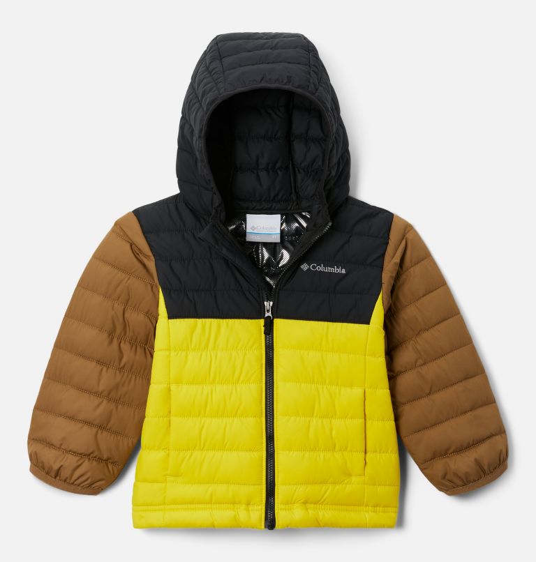 Thumbnail: Boys' Toddler Powder Lite Hooded Jacket, Color: Laser Lemon, Black, Delta, image 1