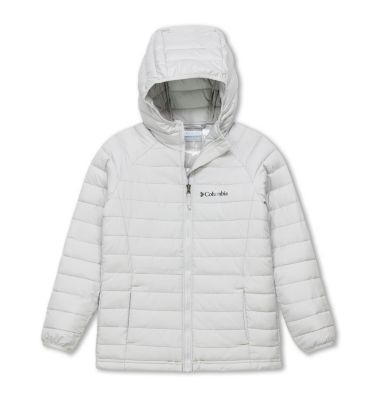 Powder Lite&trade; Kapuzenjacke f&uuml;r M&auml;dchen Powder Lite&trade; Girls Hooded Jacket | 012 | XS, Silver Grey, front