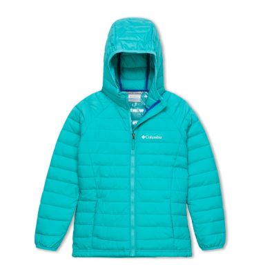 Powder Lite&trade; Kapuzenjacke f&uuml;r M&auml;dchen Powder Lite&trade; Girls Hooded Jacket | 012 | XS, Geyser, front